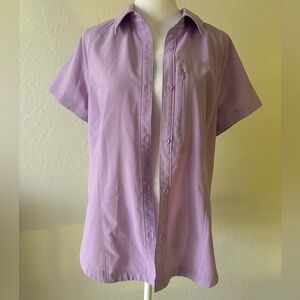 32 Degrees Women Lavender Casual Button Down Shirt, size M